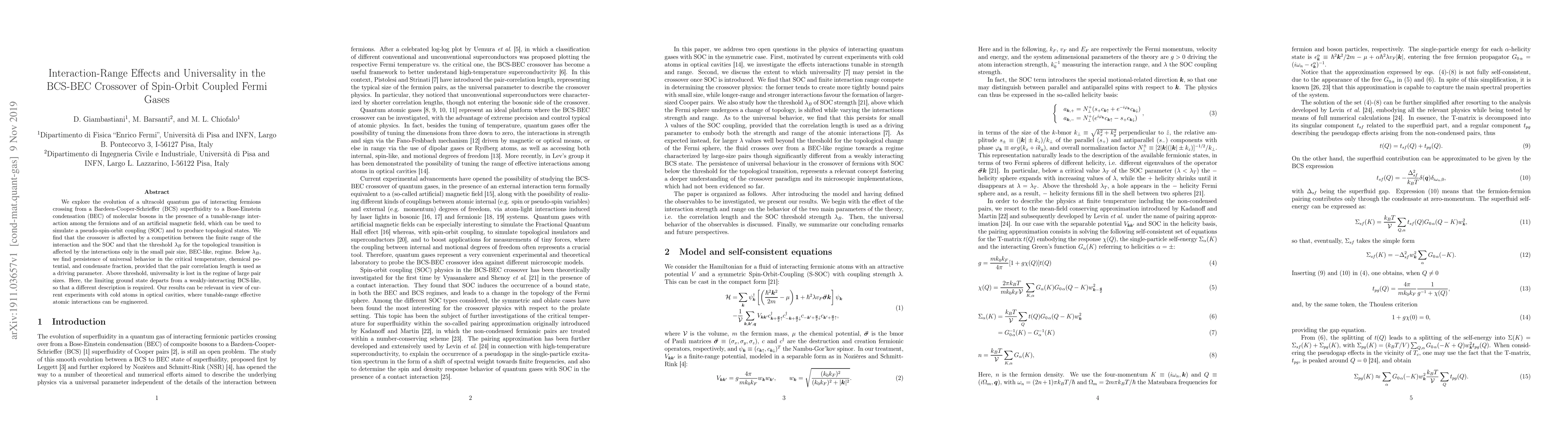 Thumbnail for Interaction-Range Effects and Universality in the BCS-BEC Crossover of
  Spin-Orbit Coupled Fermi Gases