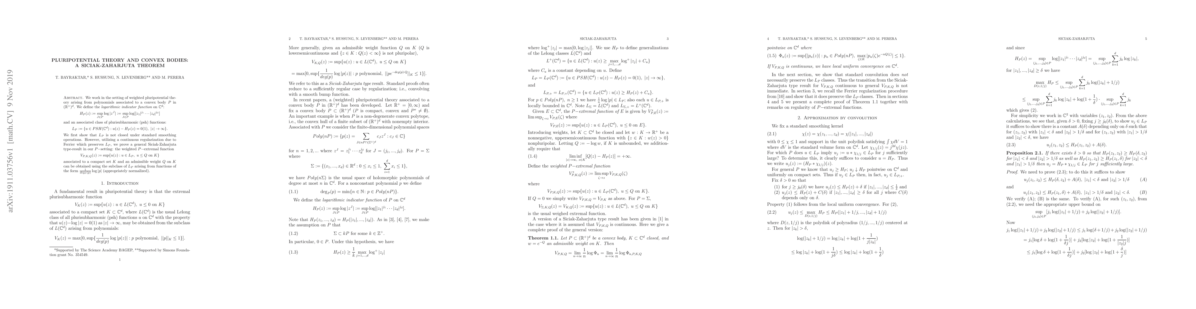 Thumbnail for Pluripotential Theory and Convex Bodies: A Siciak-Zaharjuta theorem