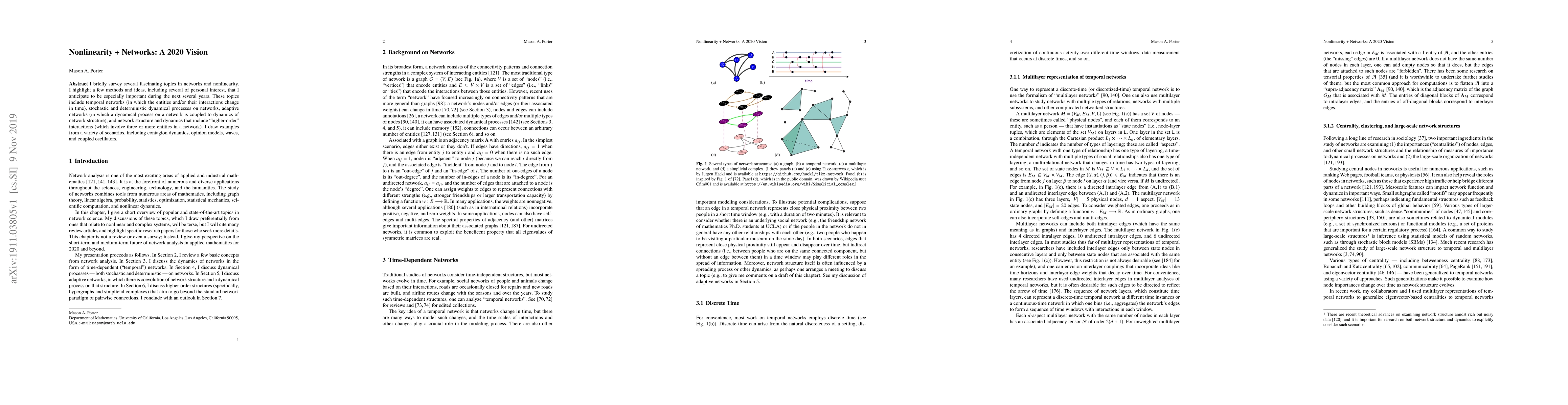 Thumbnail for Nonlinearity + Networks: A 2020 Vision