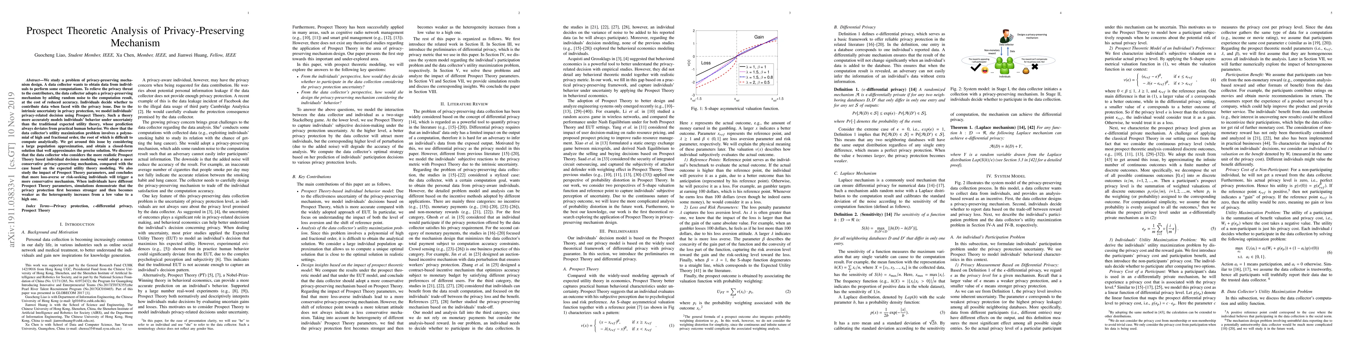 Thumbnail for Prospect Theoretic Analysis of Privacy-Preserving Mechanism