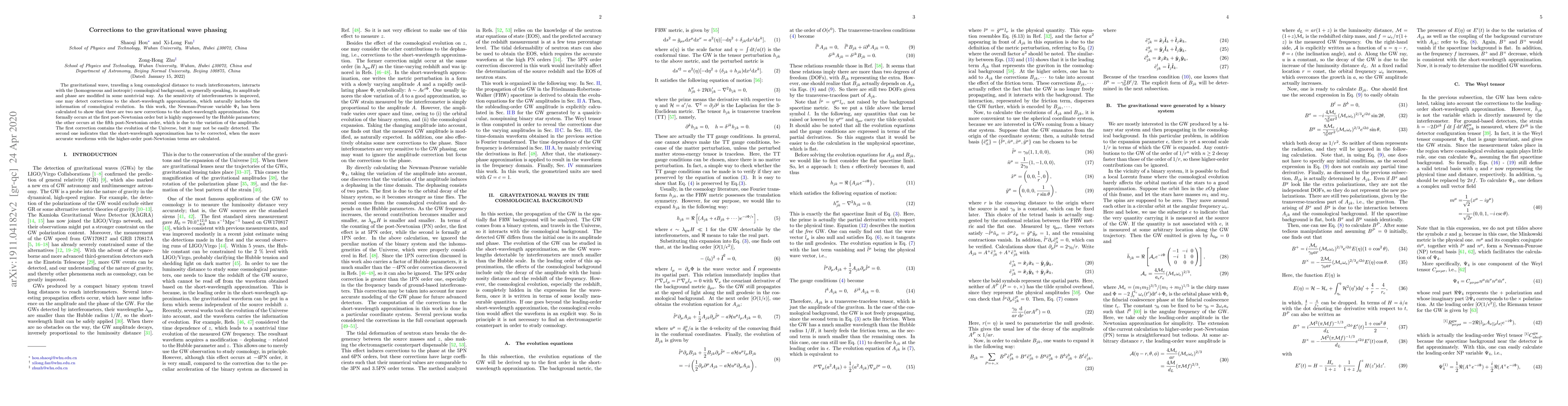 Thumbnail for Corrections to the gravitational wave phasing