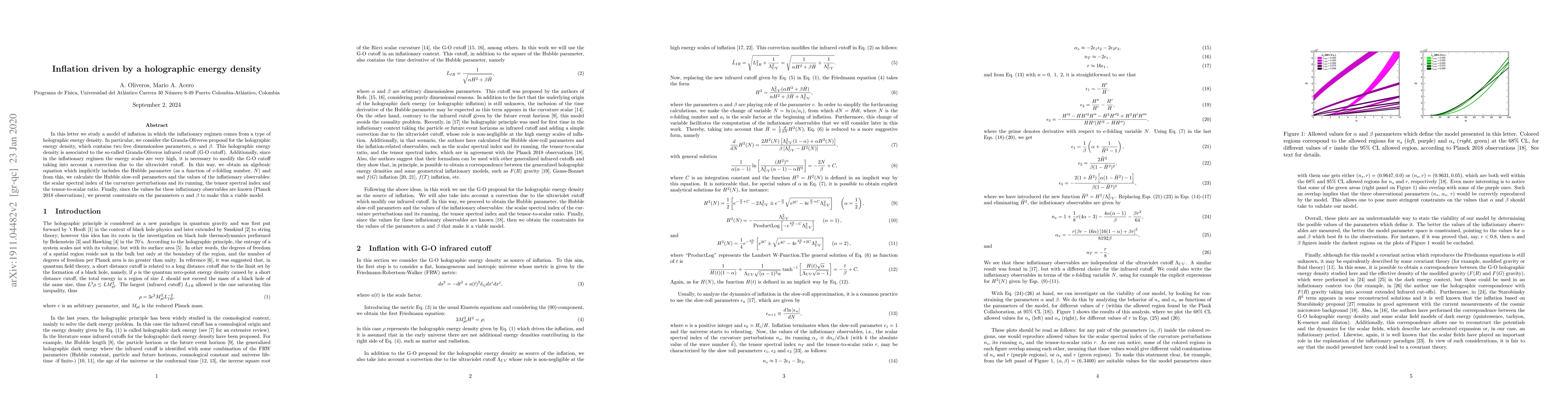 Thumbnail for Inflation driven by a holographic energy density