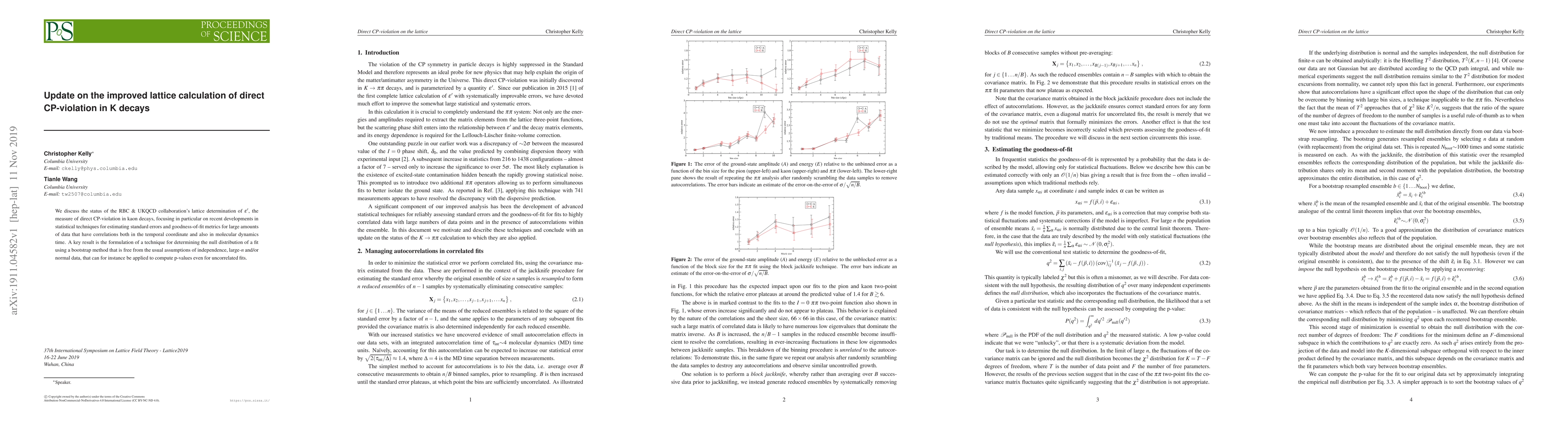 Thumbnail for Update on the improved lattice calculation of direct CP-violation in K
  decays