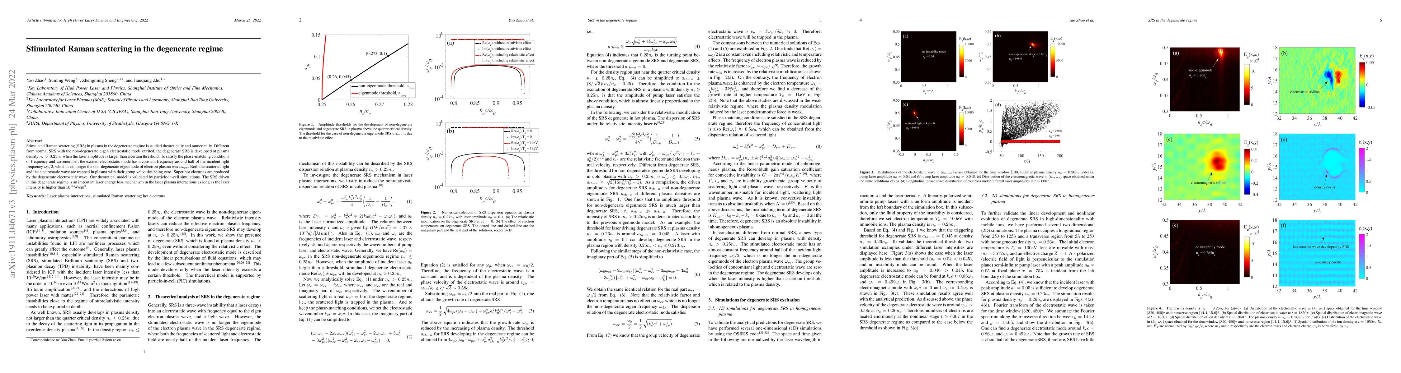 Thumbnail for Stimulated Raman scattering in the degenerate regime