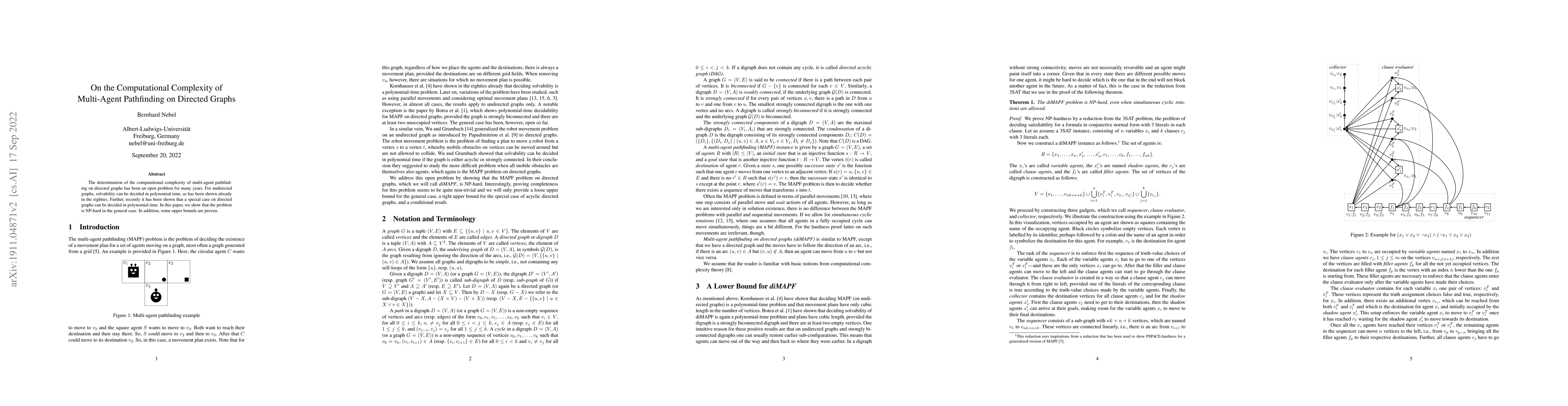 Thumbnail for On the Computational Complexity of Multi-Agent Pathfinding on Directed
  Graphs