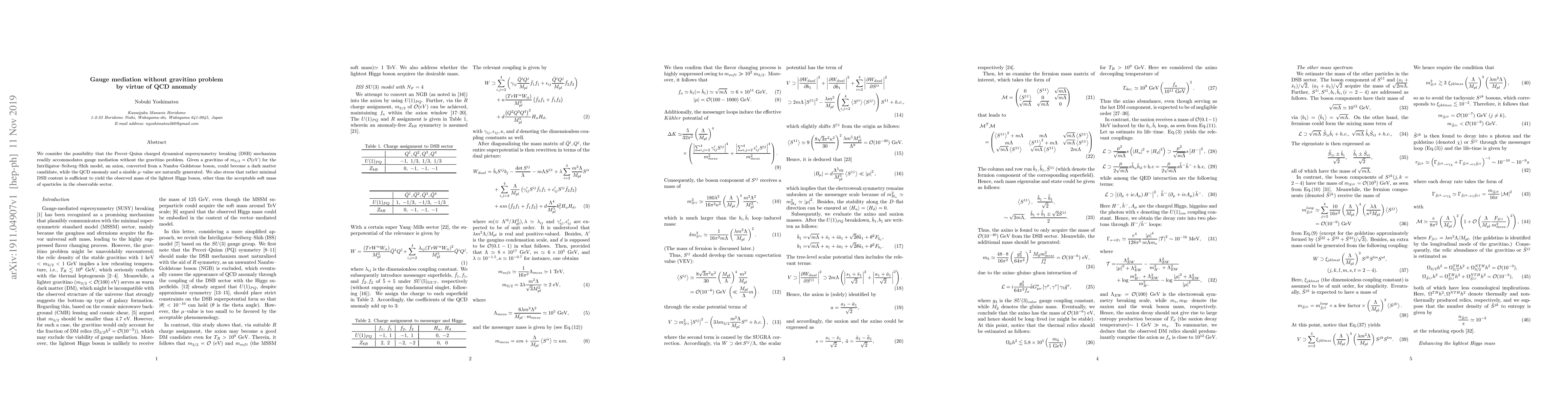 Thumbnail for Gauge mediation without gravitino problem by virtue of the QCD anomaly