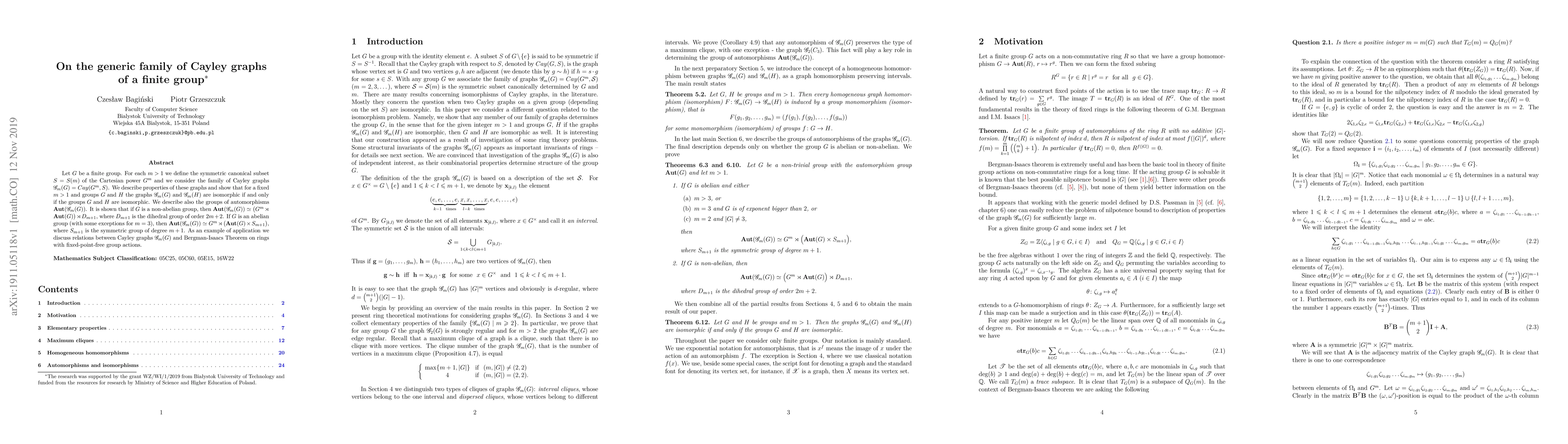 Thumbnail for On the generic family of Cayley graphs of a finite group