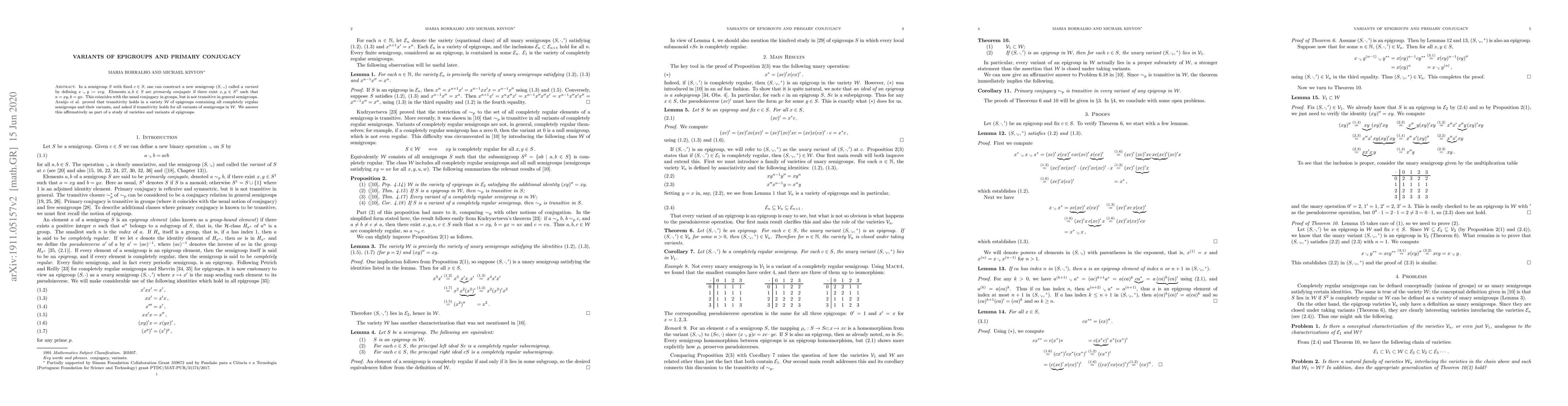 Thumbnail for Variants of epigroups and primary conjugacy