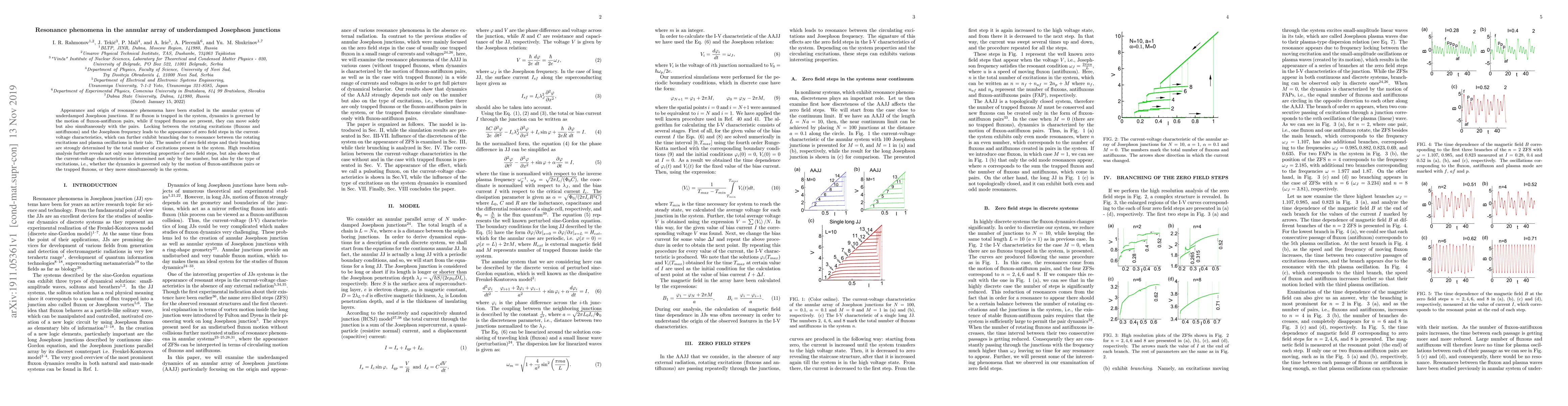 Thumbnail for Resonance phenomena in the annular array of underdamped Josephson
  junctions