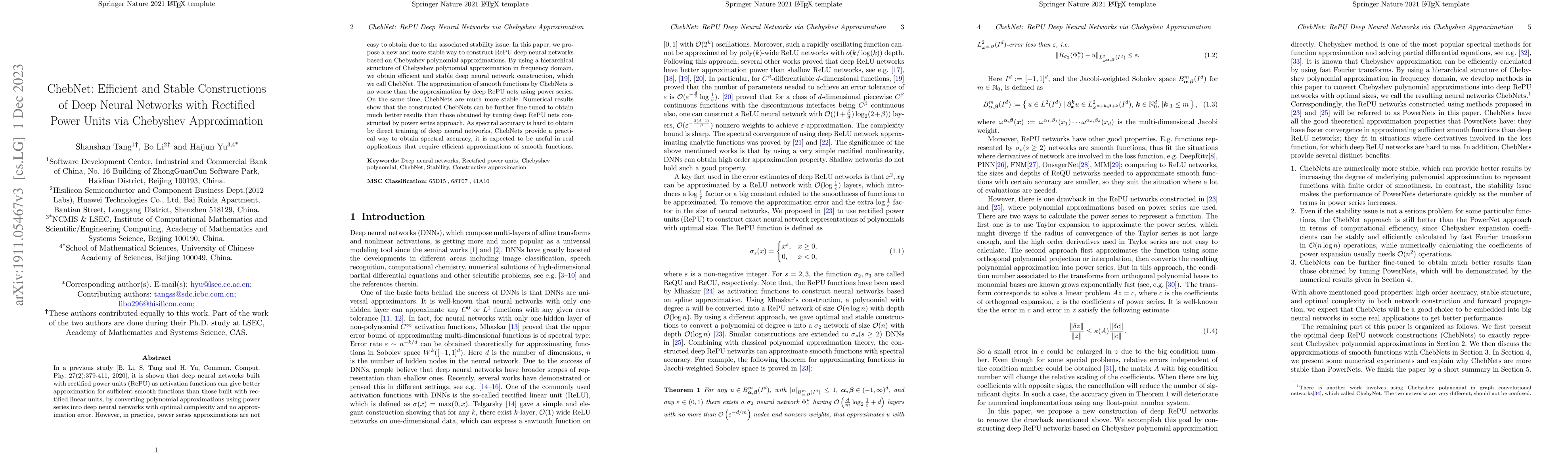 Thumbnail for ChebNet: Efficient and Stable Constructions of Deep Neural Networks with
  Rectified Power Units via Chebyshev Approximations