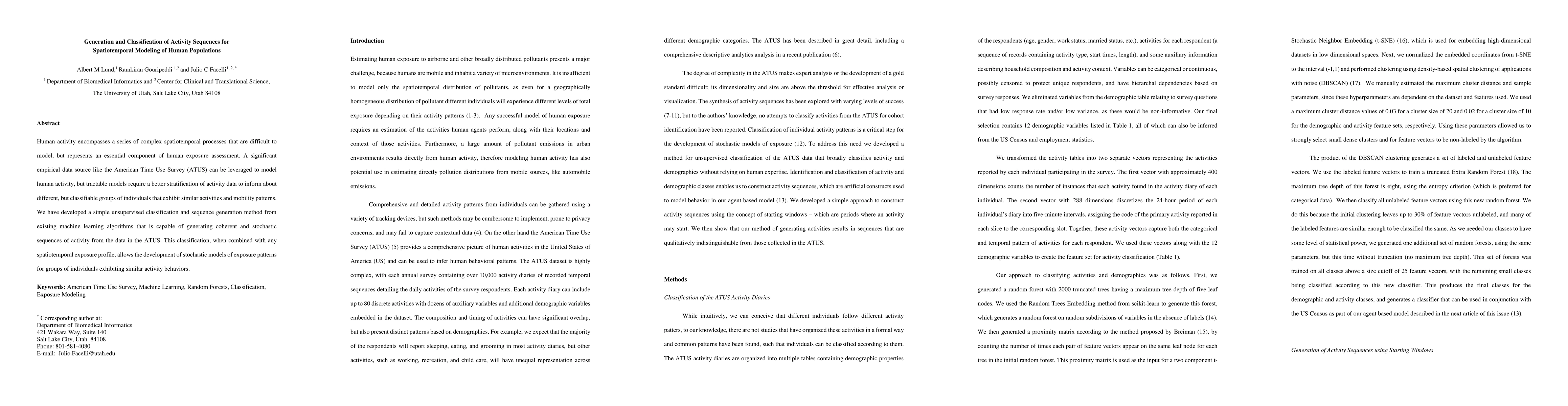 Thumbnail for Generation and Classification of Activity Sequences for Spatiotemporal
  Modeling of Human Populations