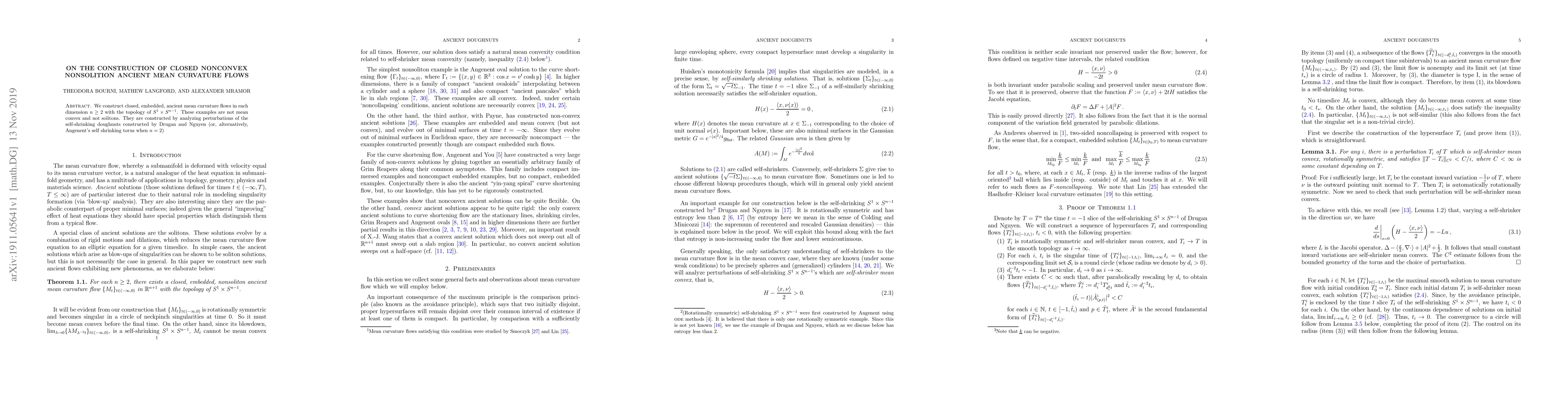 Thumbnail for On the construction of closed nonconvex nonsoliton ancient mean
  curvature flows