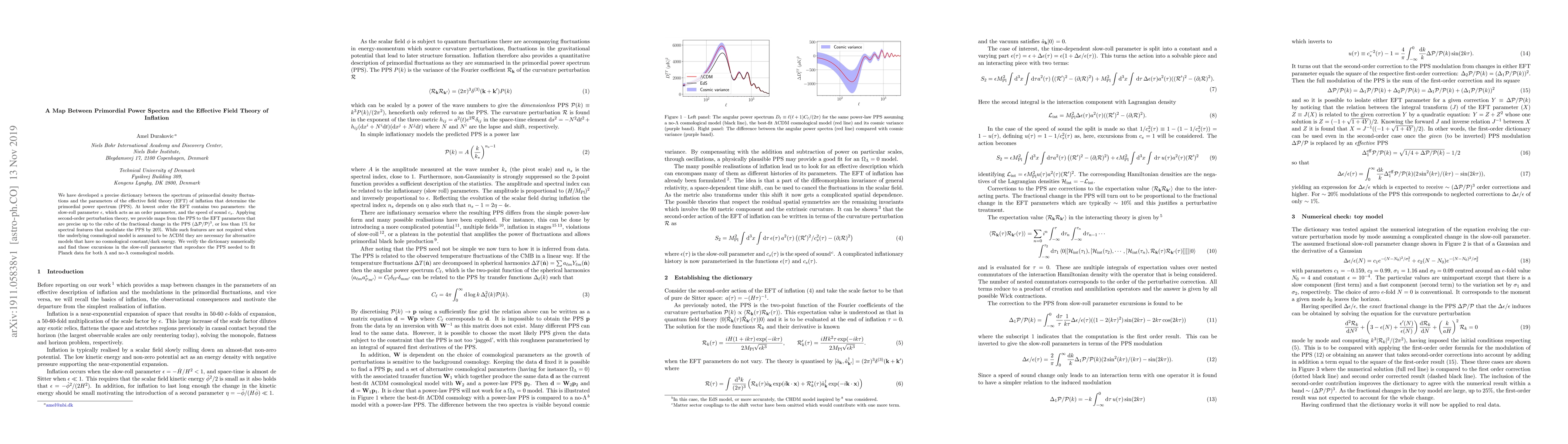 Thumbnail for A Map Between Primordial Power Spectra and the Effective Field Theory of
  Inflation