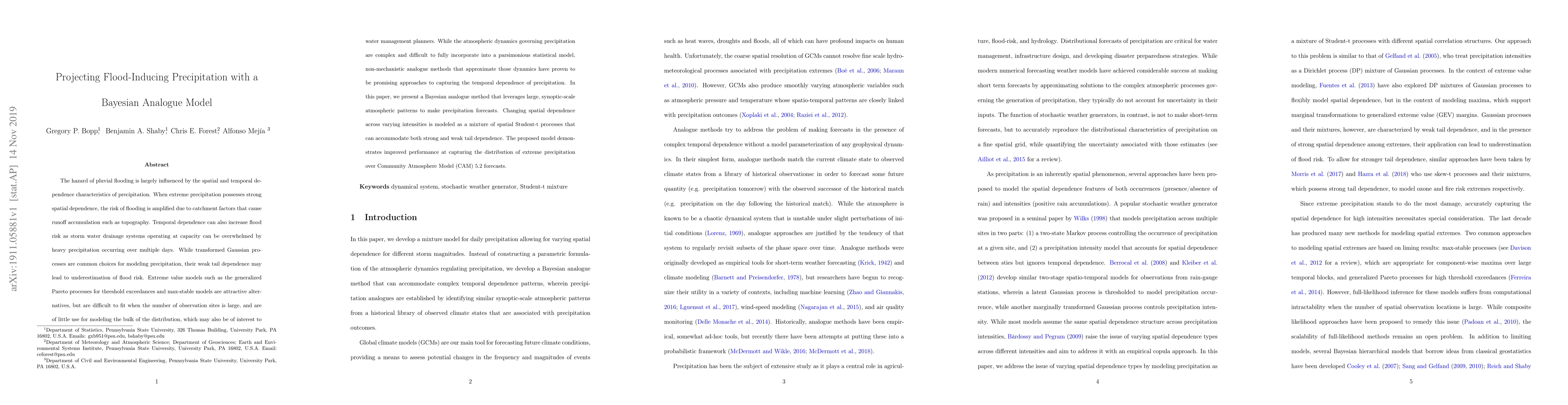 Thumbnail for Projecting Flood-Inducing Precipitation with a Bayesian Analogue Model