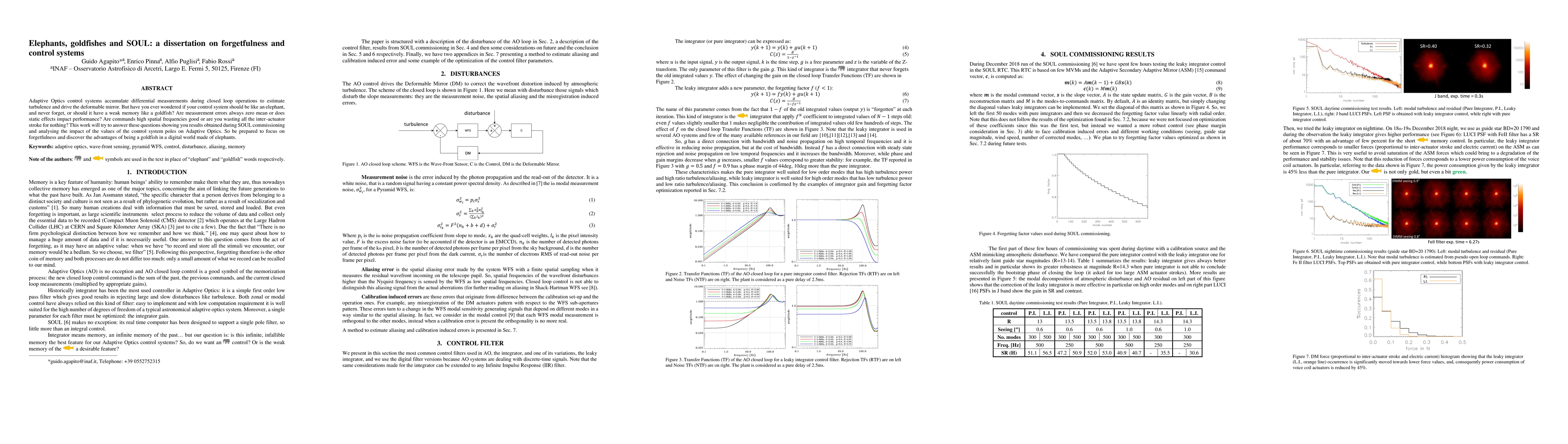 Thumbnail for Elephants, goldfishes and SOUL: a dissertation on forgetfulness and
  control systems