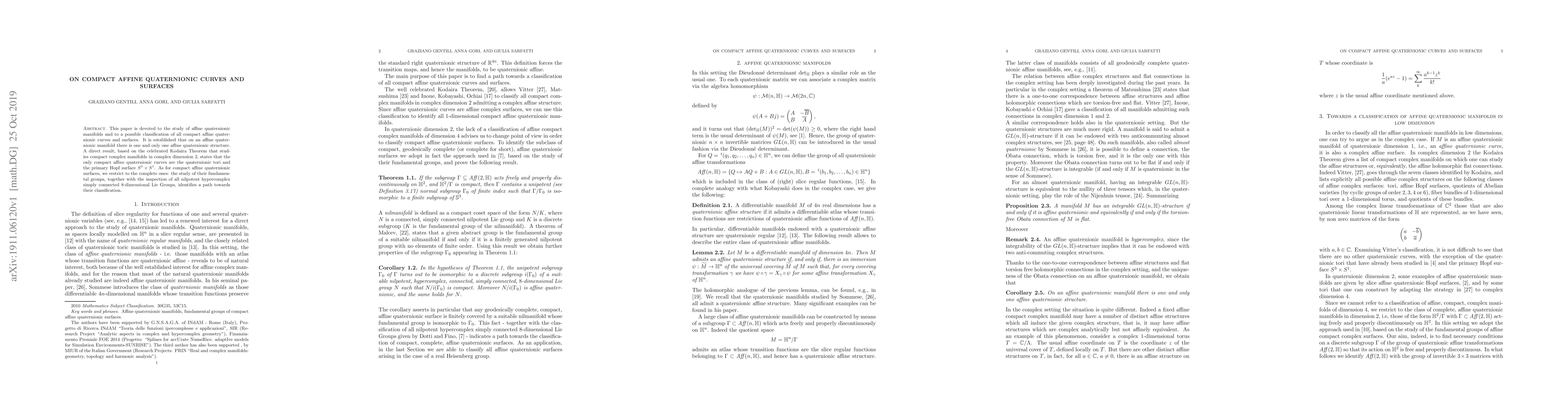 Thumbnail for On compact affine quaternionic curves and surfaces