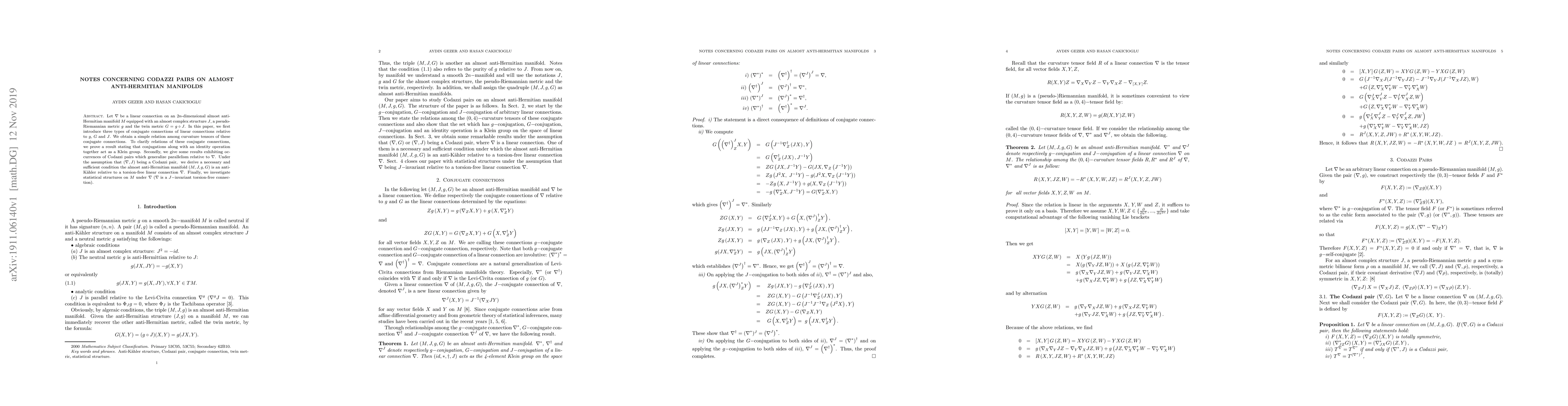 Thumbnail for Notes concerning Codazzi pairs on almost anti-Hermitian manifolds