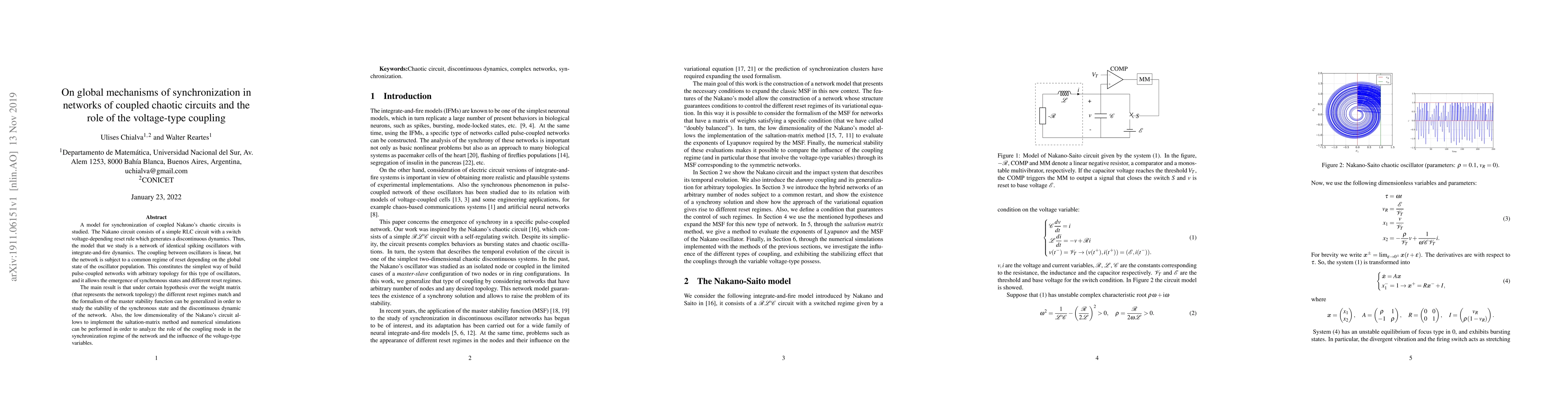 Thumbnail for On global mechanisms of synchronization in networks of coupled chaotic
  circuits and the role of the voltage-type coupling