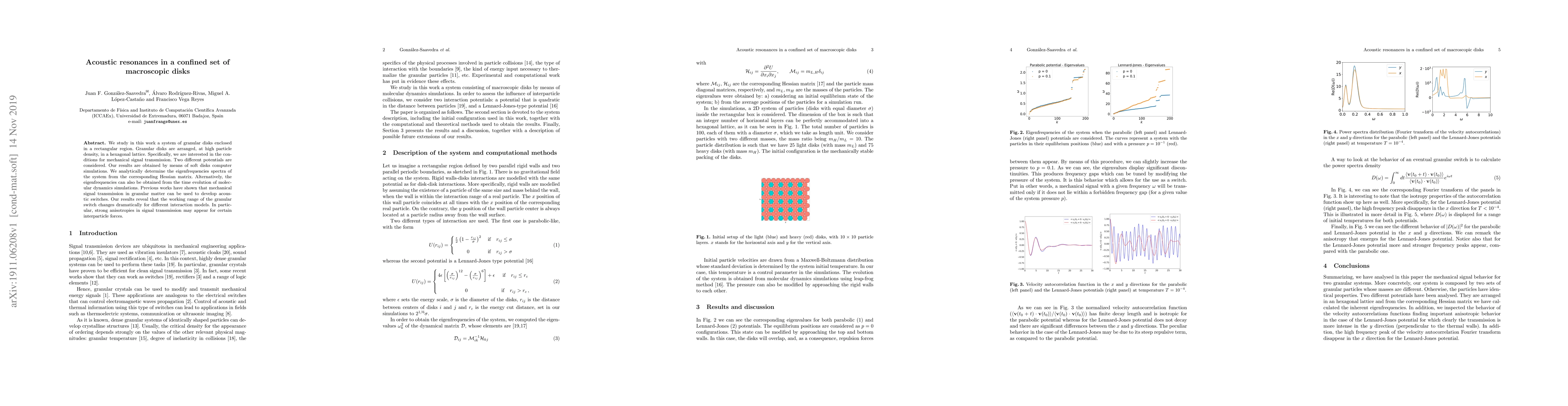 Thumbnail for Acoustic resonances in a confined set of macroscopic disks