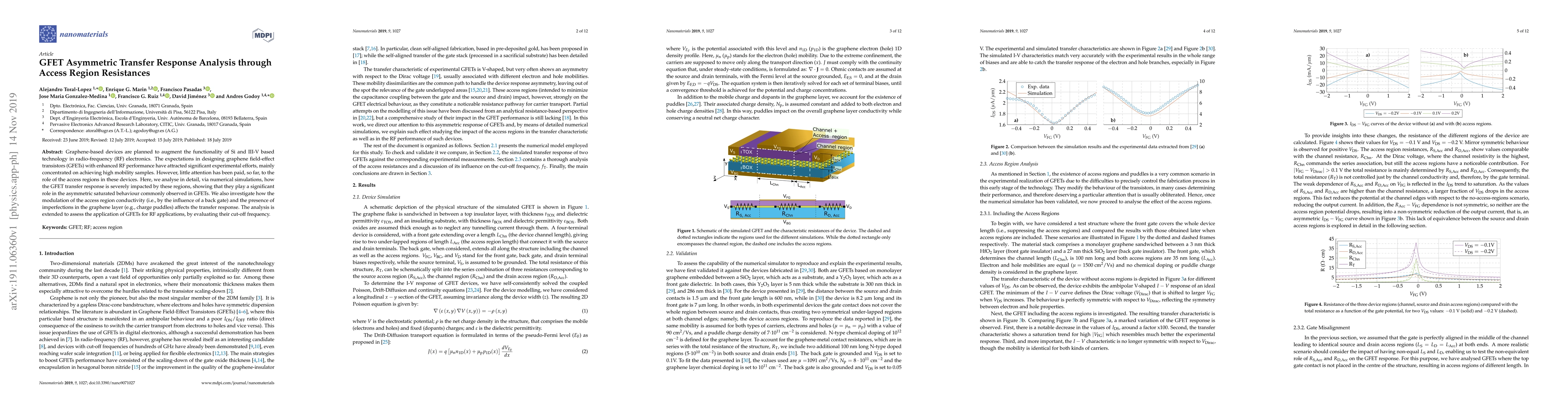 Thumbnail for GFET Asymmetric Transfer Response Analysis through Access Region
  Resistances