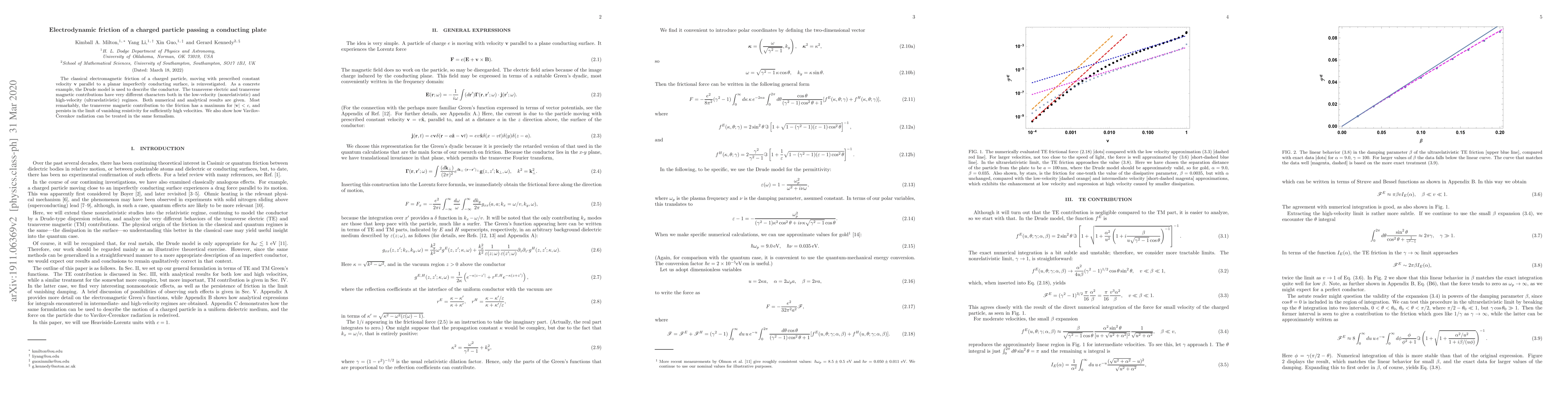 Thumbnail for Electrodynamic friction of a charged particle passing a conducting plate