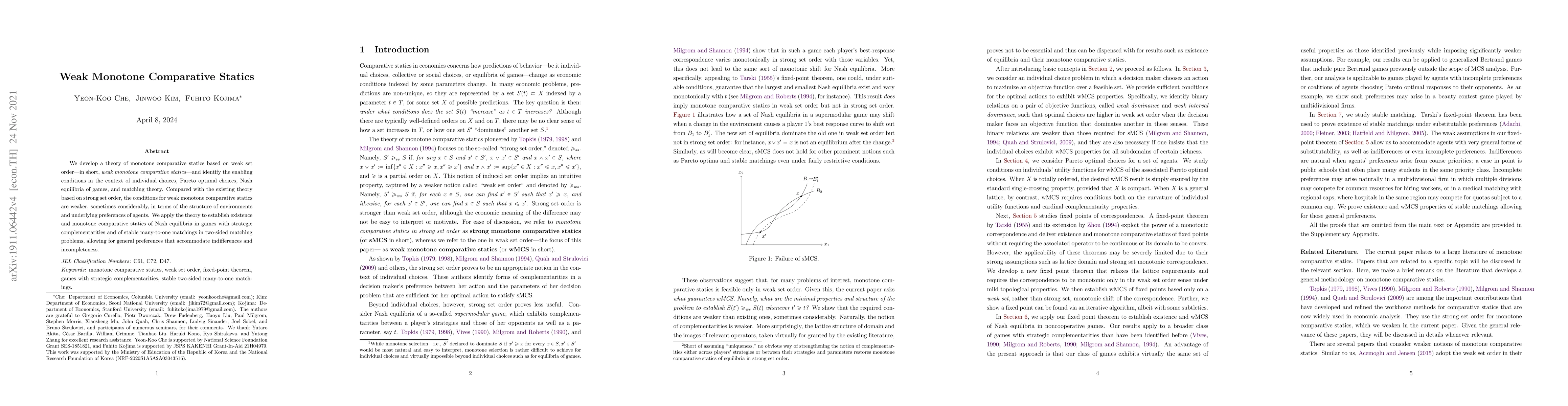 Thumbnail for Weak Monotone Comparative Statics