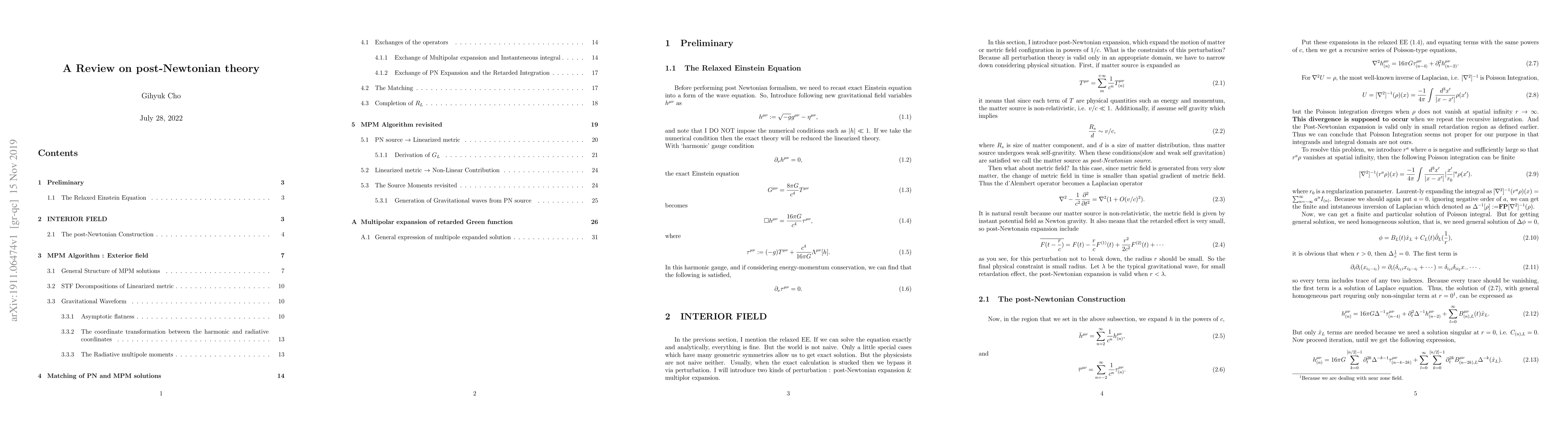 Thumbnail for A Review on post-Newtonian theory