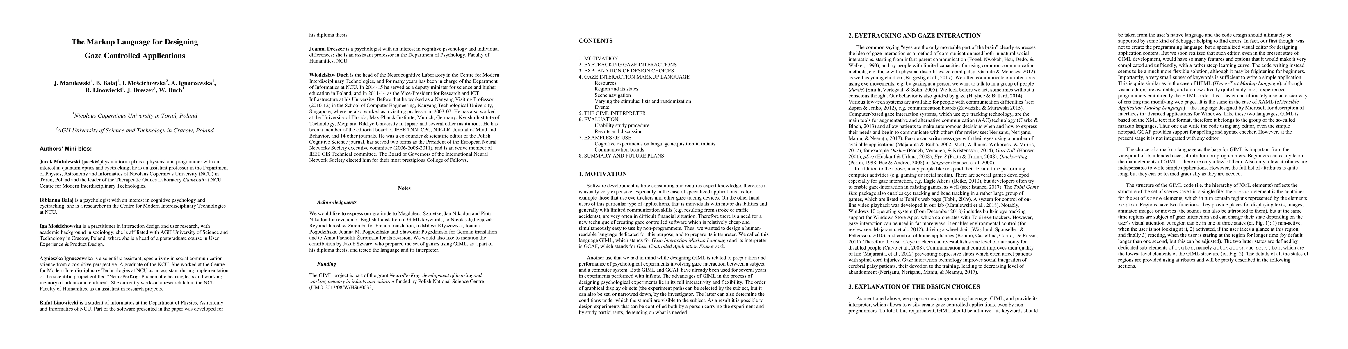 Thumbnail for The Markup Language for Designing Gaze Controlled Applications