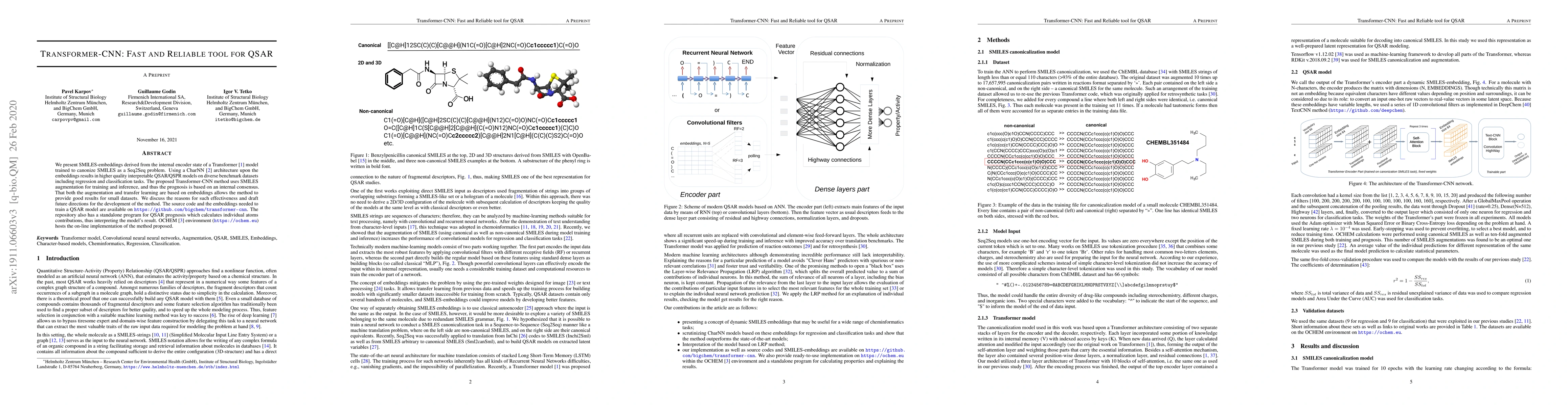 Thumbnail for Transformer-CNN: Fast and Reliable tool for QSAR