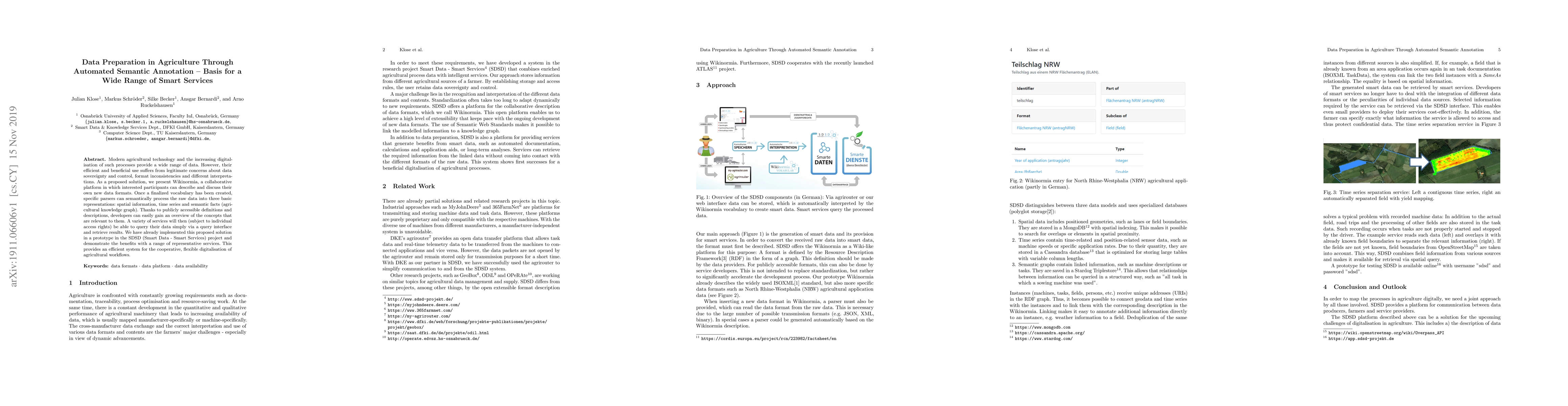 Thumbnail for Data Preparation in Agriculture Through Automated Semantic Annotation --
  Basis for a Wide Range of Smart Services
