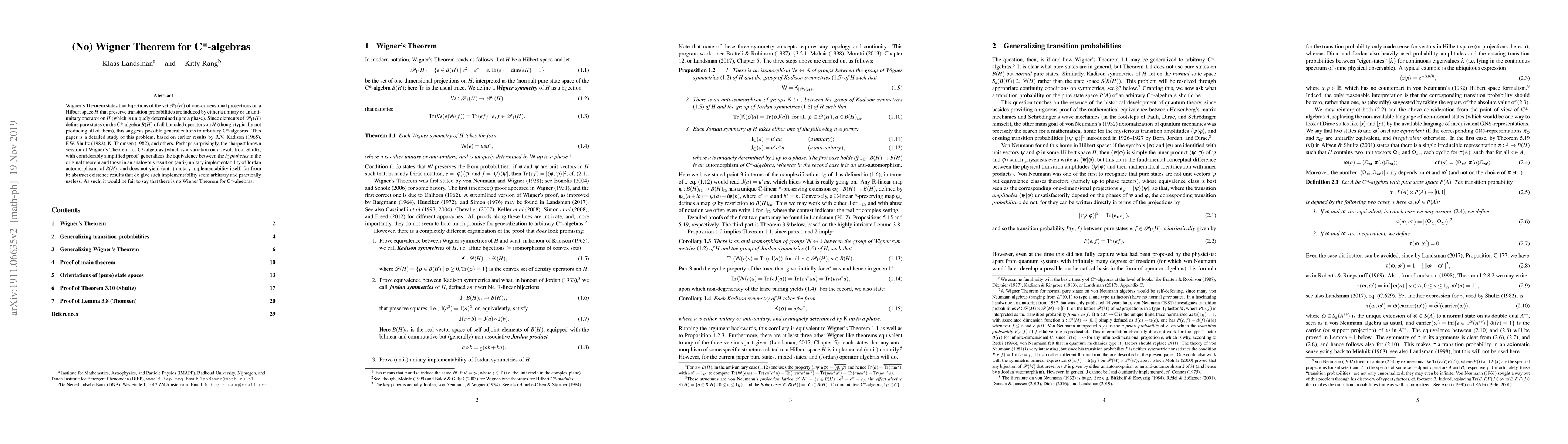 Thumbnail for (No) Wigner Theorem for C*-algebras