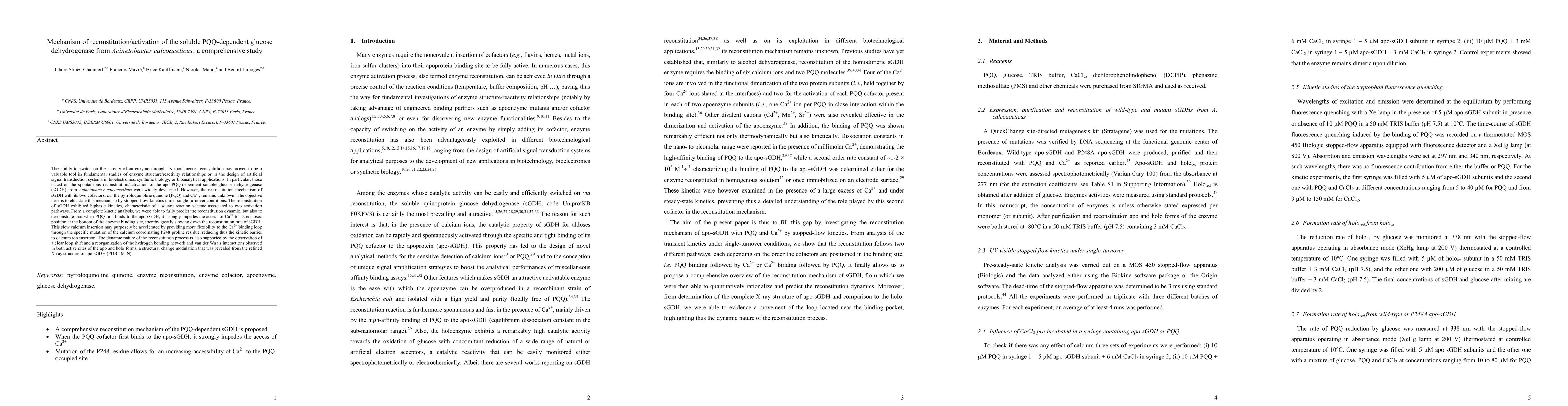 Thumbnail for Mechanism of reconstitution/activation of the soluble PQQ-dependent
  glucose dehydrogenase from Acinetobacter calcoaceticus: a comprehensive study