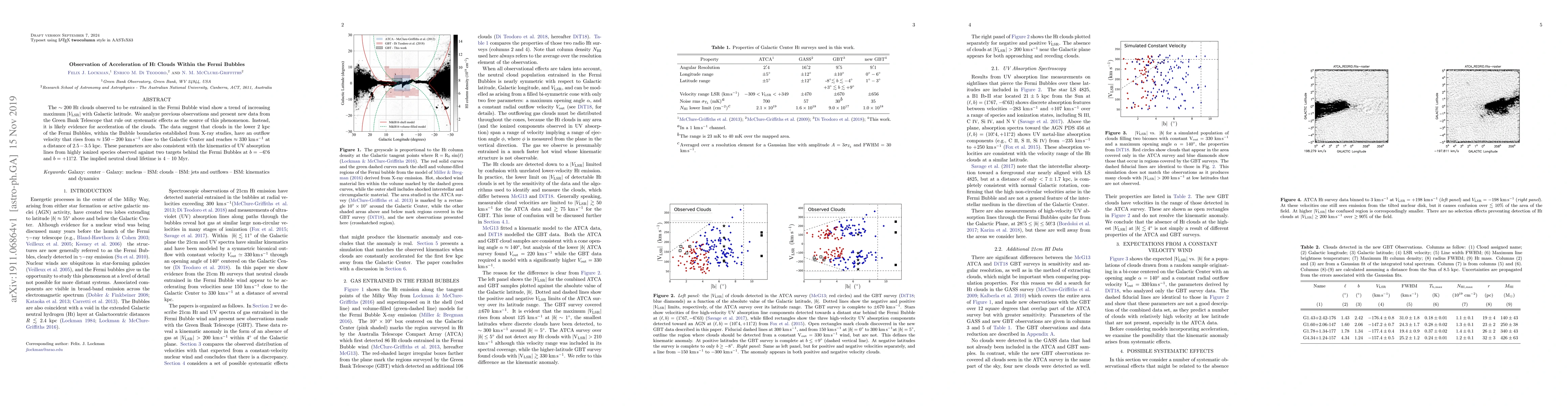 Thumbnail for Observation of Acceleration of HI Clouds Within the Fermi Bubbles
