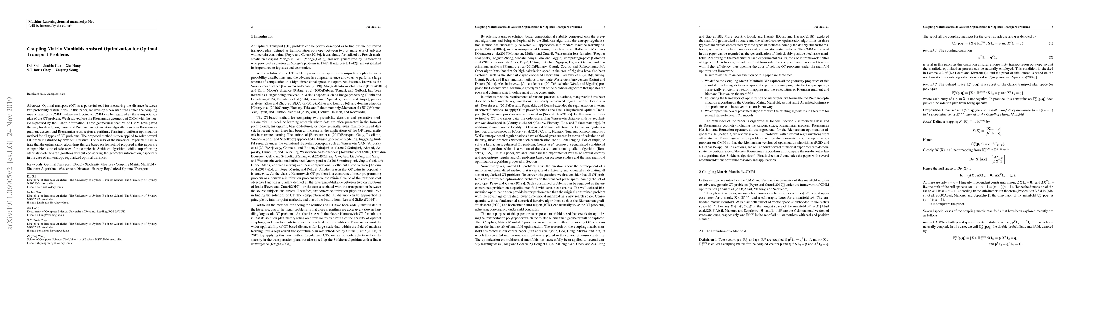 Thumbnail for Coupling Matrix Manifolds and Their Applications in Optimal Transport