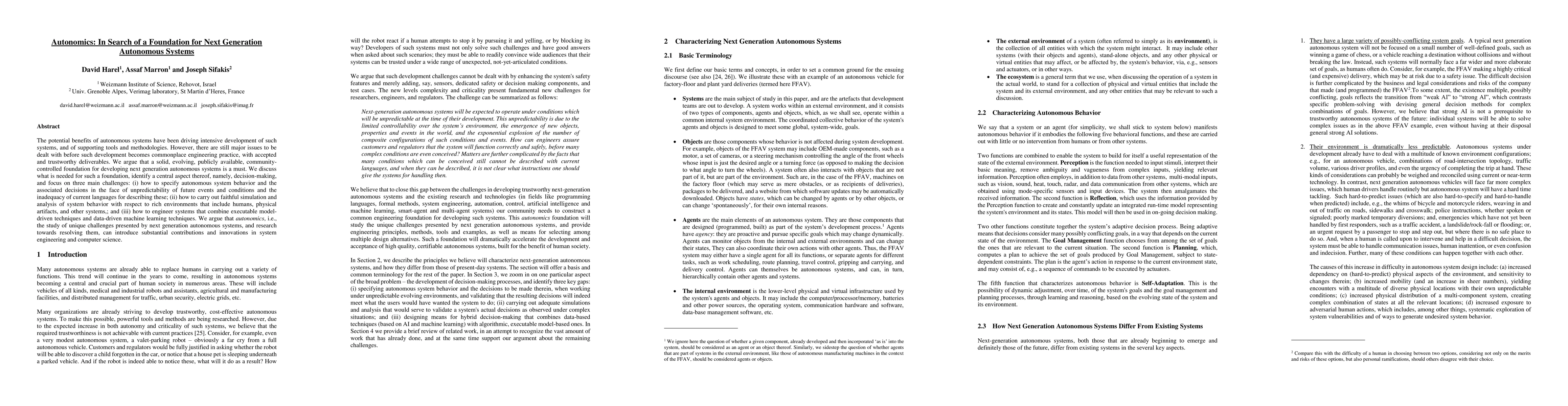 Thumbnail for Autonomics: In Search of a Foundation for Next Generation Autonomous
  Systems
