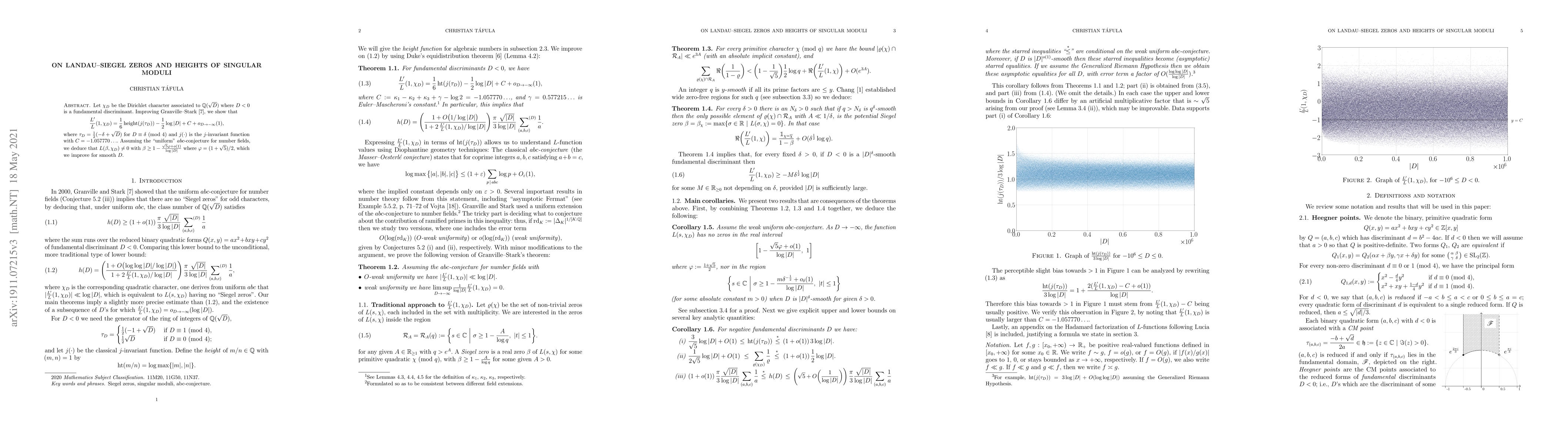 Thumbnail for On Landau-Siegel zeros and heights of singular moduli