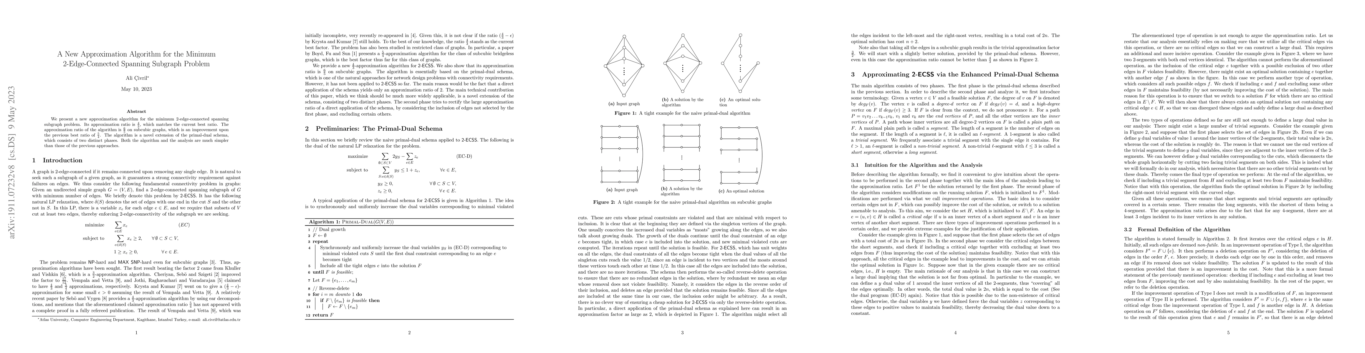 Thumbnail for A New Approximation Algorithm for the Minimum 2-Edge-Connected Spanning
  Subgraph Problem