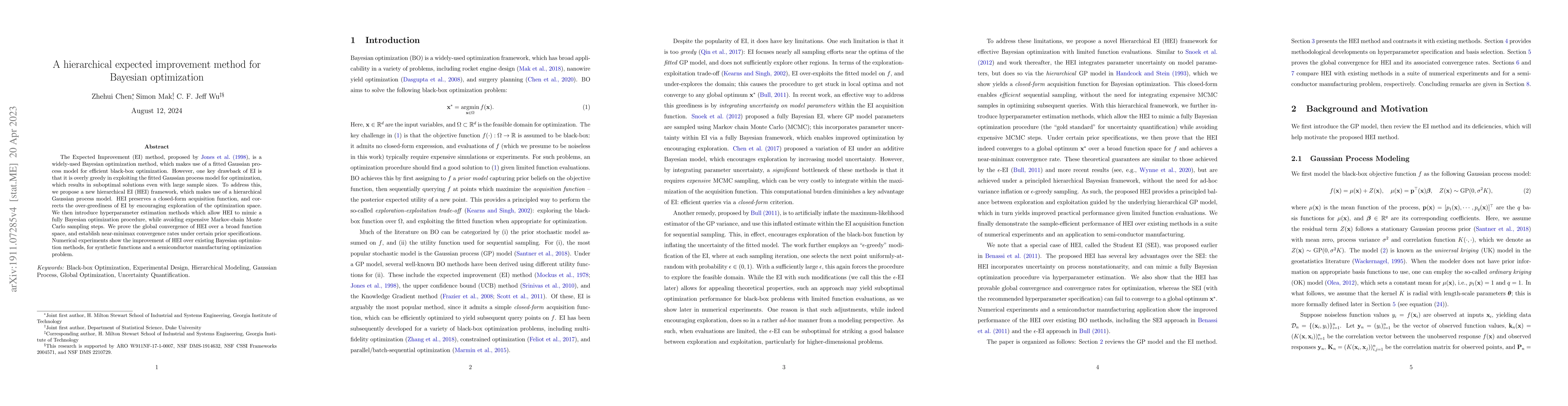 Thumbnail for A hierarchical expected improvement method for Bayesian optimization
