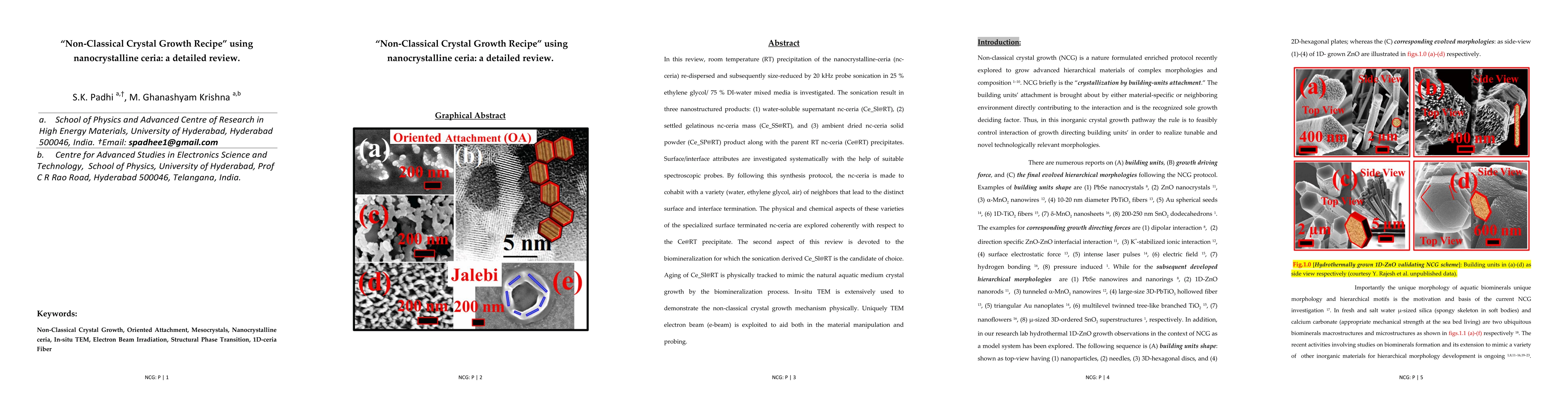 Thumbnail for Non-Classical Crystal Growth Recipe using nanocrystalline ceria a
  detailed review