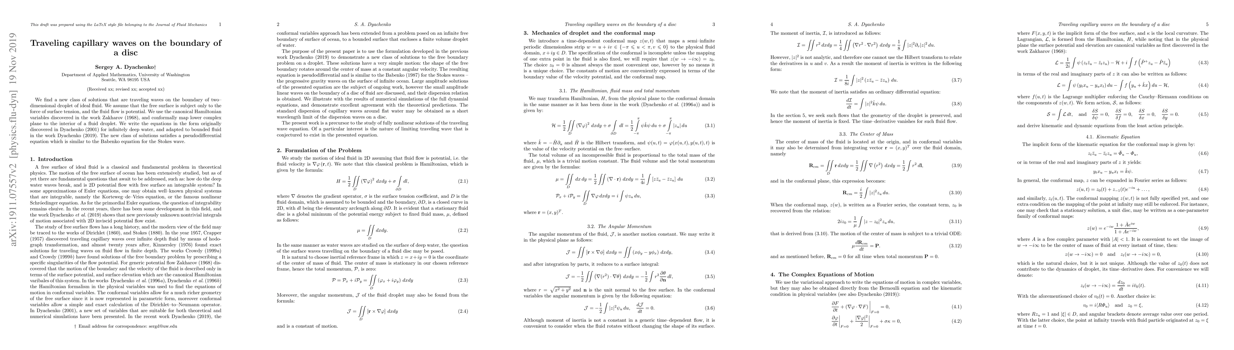 Thumbnail for Traveling capillary waves on the boundary of a disc