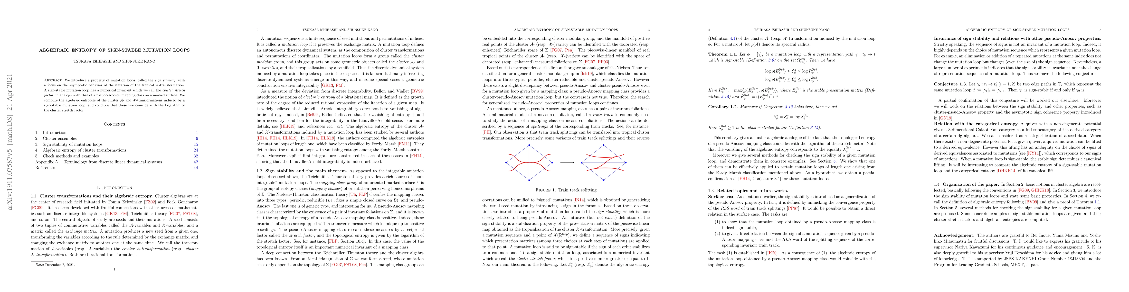 Thumbnail for Algebraic entropy of sign-stable mutation loops