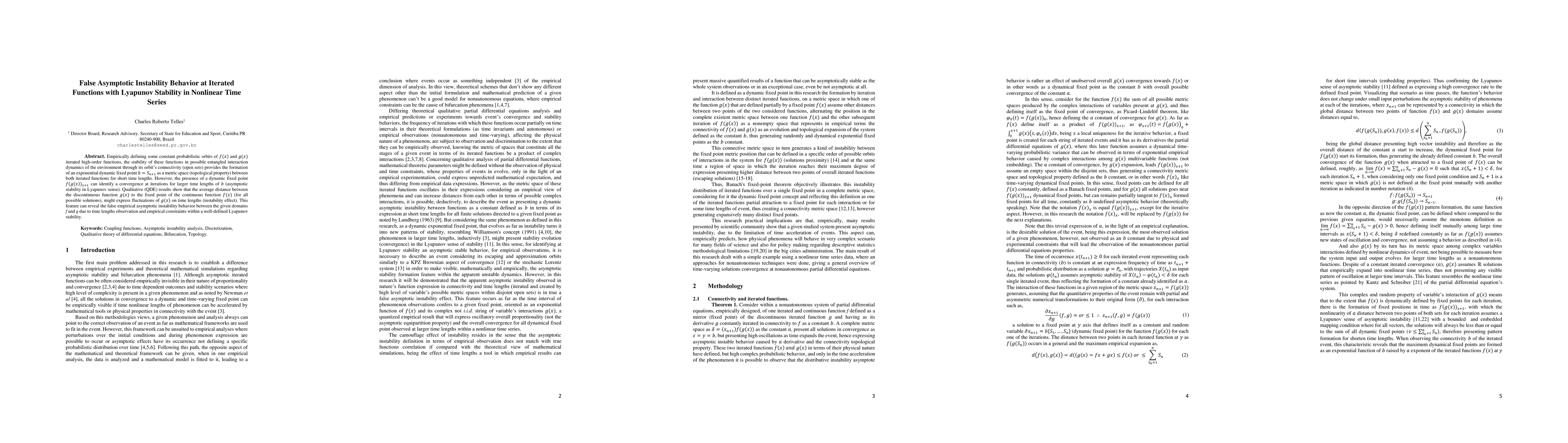 Thumbnail for False Asymptotic Instability Behavior at Iterated Functions with
  Lyapunov Stability in Nonlinear Time Series