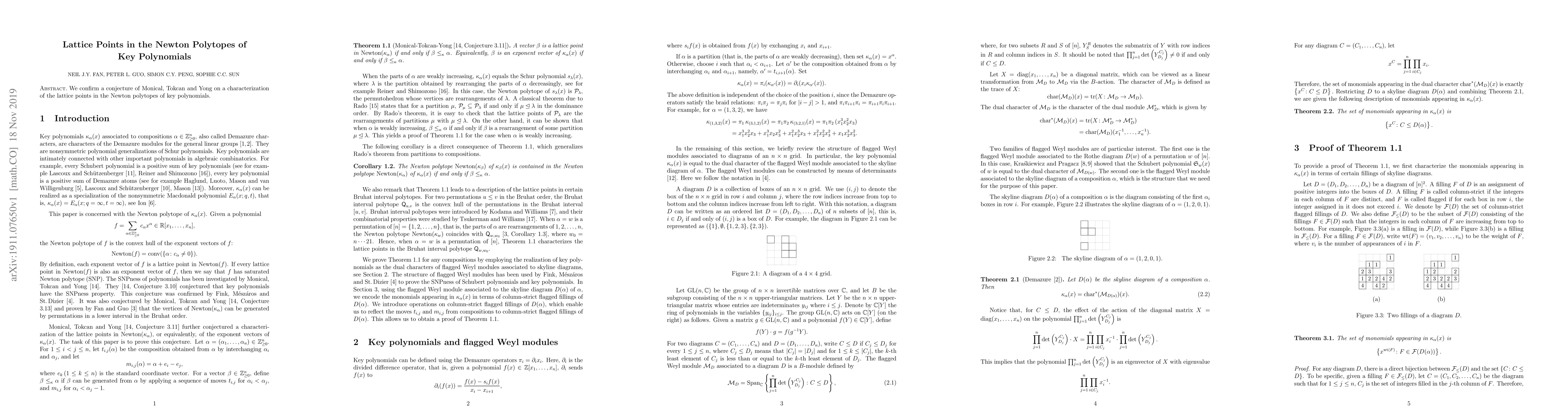 Thumbnail for Lattice Points in the Newton Polytopes of Key Polynomials