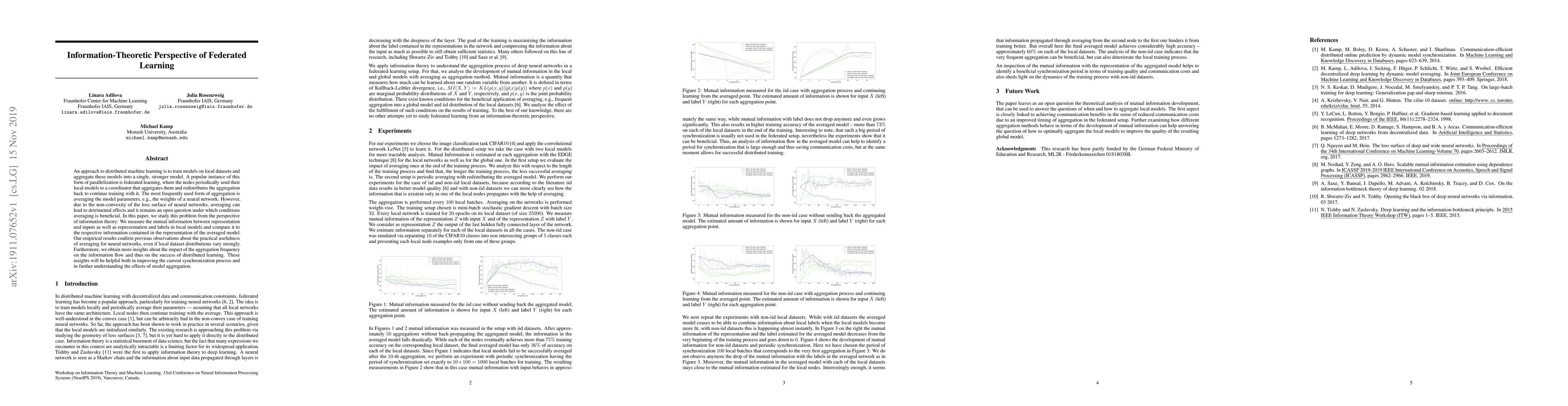 Thumbnail for Information-Theoretic Perspective of Federated Learning