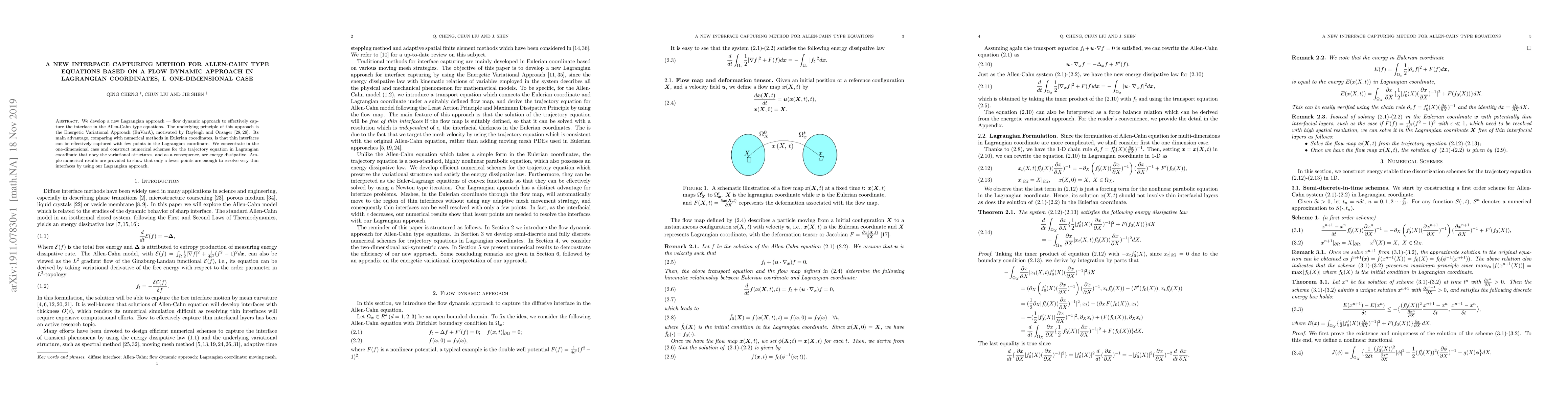 Thumbnail for A new interface capturing method for Allen-Cahn type equations based on
  a flow dynamic approach in Lagrangian coordinates, I. One-dimensional case
