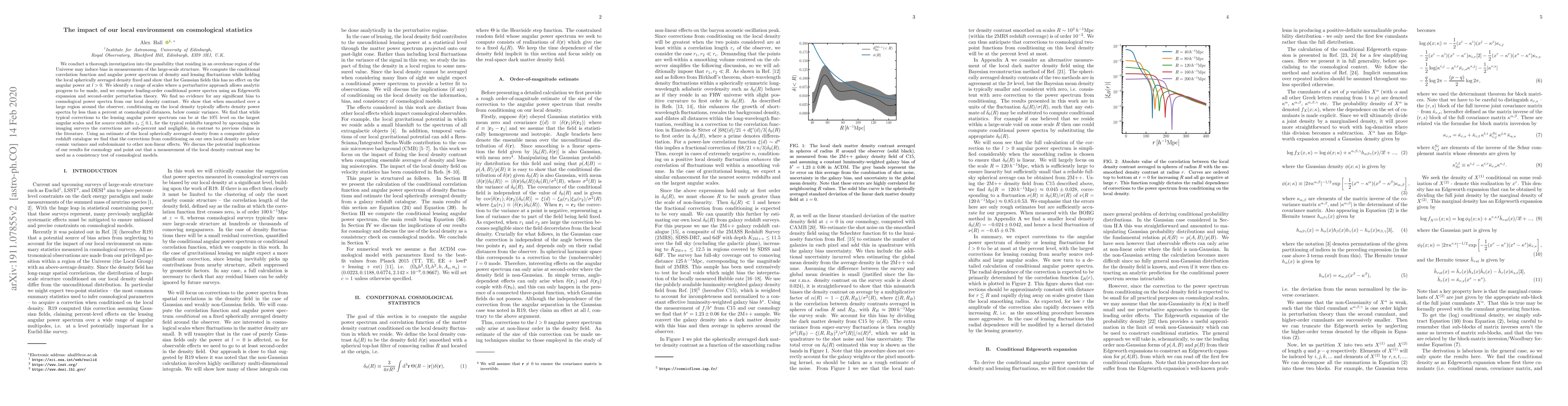 Thumbnail for Impact of our local environment on cosmological statistics