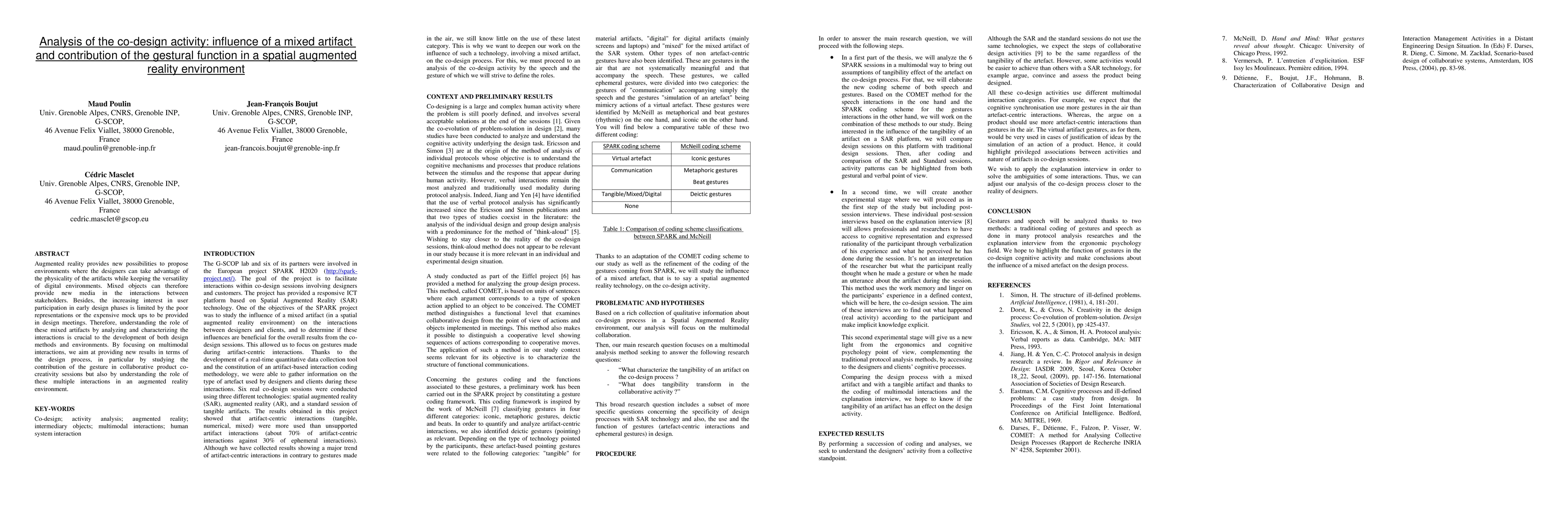 Thumbnail for Analysis of the co-design activity: influence of a mixed artifact and
  contribution of the gestural function in a spatial augmented reality
  environment