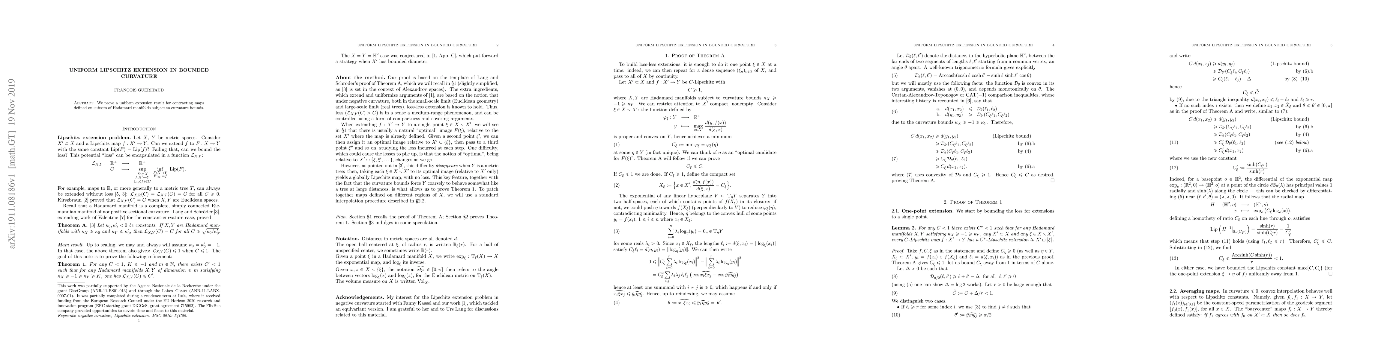 Thumbnail for Uniform Lipschitz extension in bounded curvature