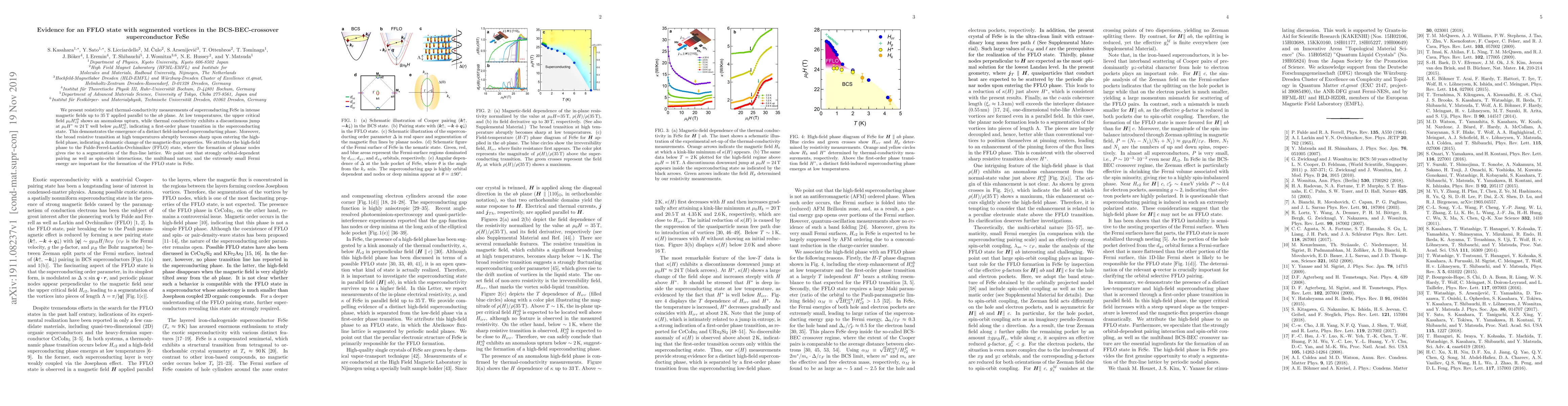 Thumbnail for Evidence for an FFLO state with segmented vortices in the
  BCS-BEC-crossover superconductor FeSe