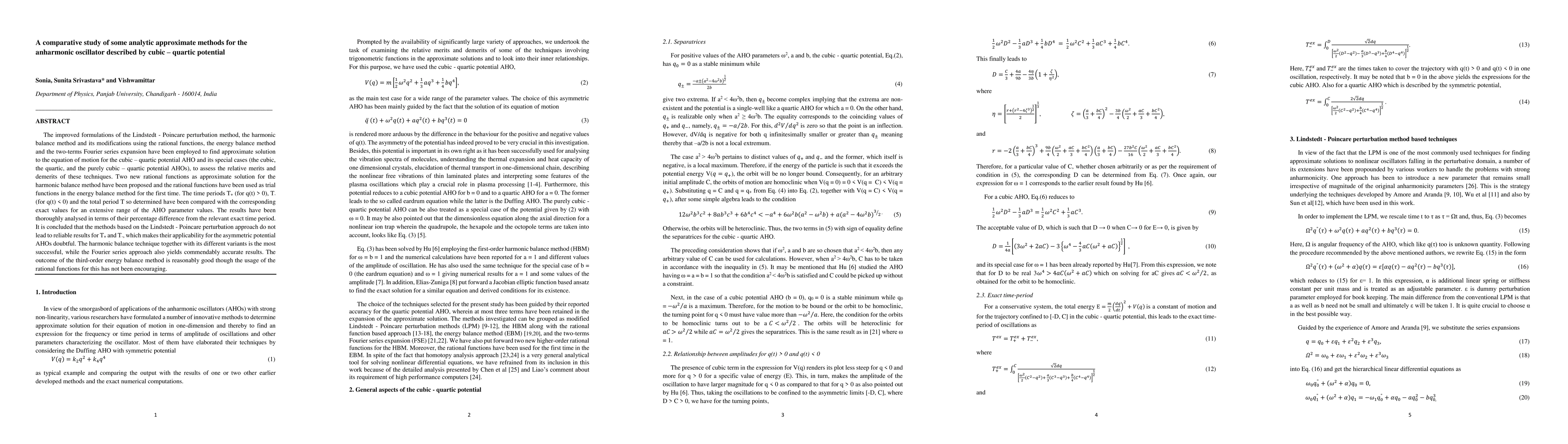 Thumbnail for A comparative study of some analytic approximate methods for the
  anharmonic oscillator described by cubic quartic potential